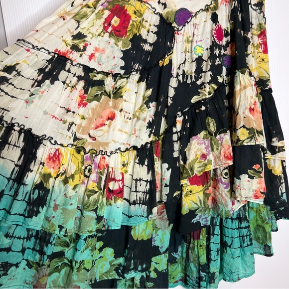 Vintage STEVE BARRAZA 100% Cotton Bohemian Asymmetric Midi Skirt. Size XS - Picture 7 of 10